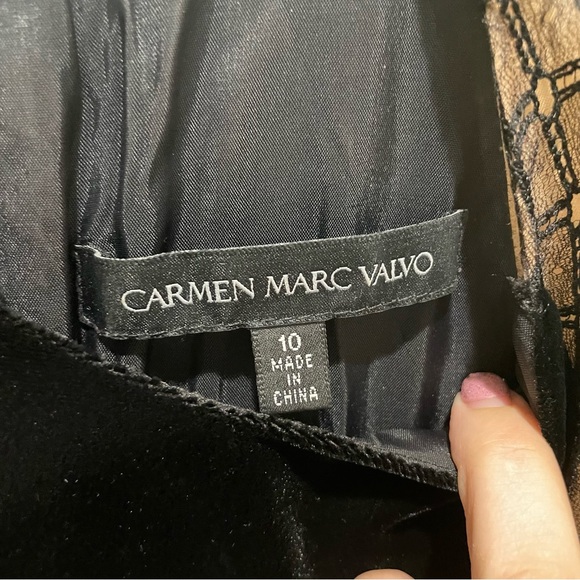 Carmen Marc Valvo A Line Sleeveless Mini Dress Blue Size 10 - Picture 7 of 8